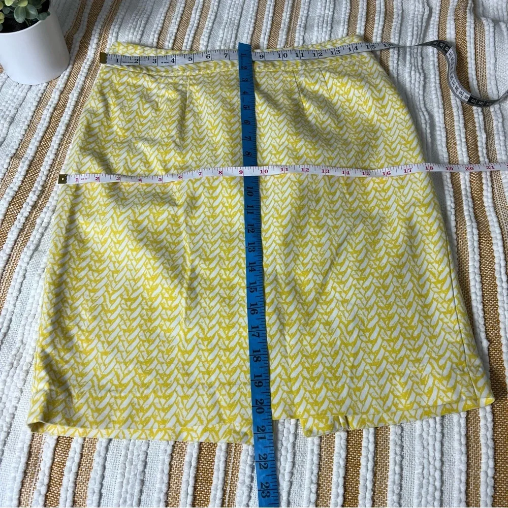 Cynthia Rowley Yellow White Print Skirt | Size 6‎ | Cotton Blend